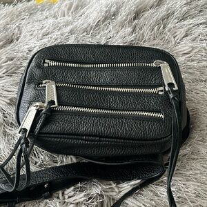 REBECCA MINKOFF  3 ZIP BELT BAG BLACK